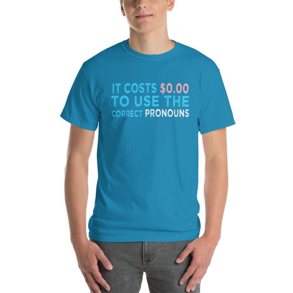 Pronouns Matter Use The Correct Ones Trans Transgender FTM MTF Flag Pride Short Sleeve T-Shirt - ActivistChic