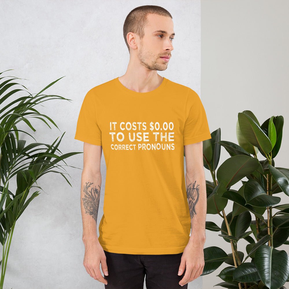 Pronouns Matter Use The Correct Ones Trans Transgender FTM MTF Flag Pride Short-Sleeve Unisex T-Shirt - ActivistChic
