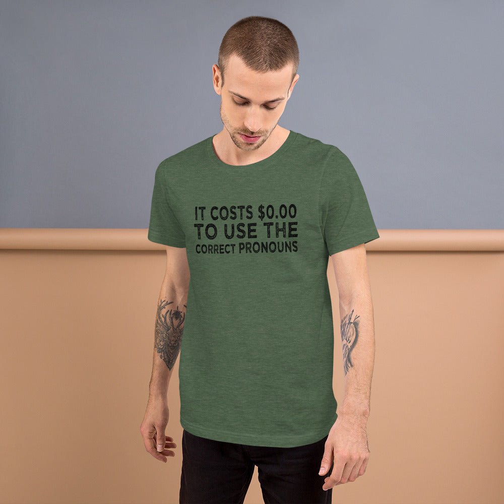 Pronouns Matter Use The Correct Ones Trans Transgender FTM MTF Flag Pride Short-Sleeve Unisex T-Shirt - ActivistChic