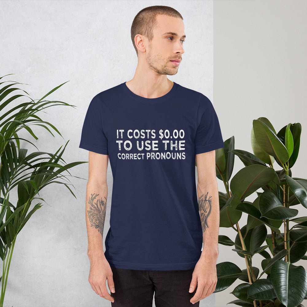 Pronouns Matter Use The Correct Ones Trans Transgender FTM MTF Flag Pride Short-Sleeve Unisex T-Shirt - ActivistChic