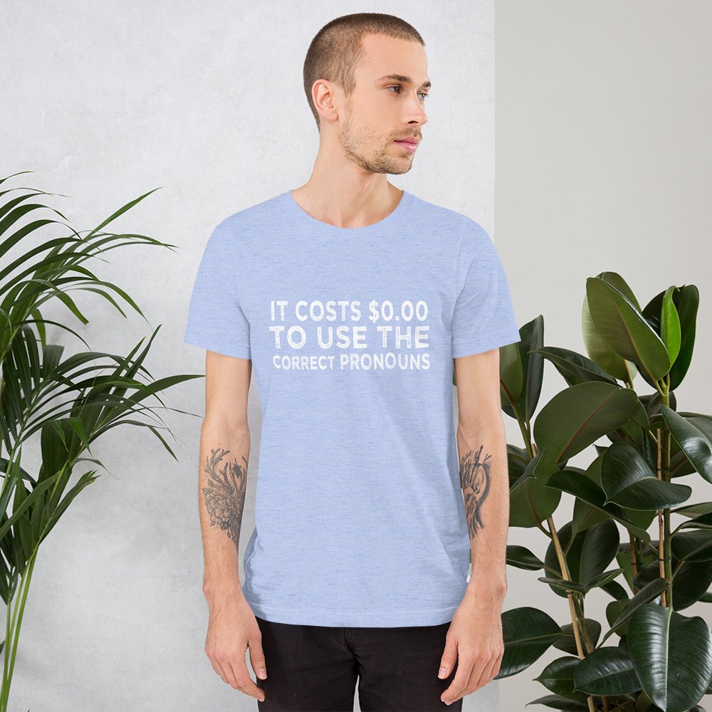 Pronouns Matter Use The Correct Ones Trans Transgender FTM MTF Flag Pride Short-Sleeve Unisex T-Shirt - ActivistChic
