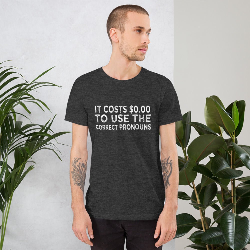 Pronouns Matter Use The Correct Ones Trans Transgender FTM MTF Flag Pride Short-Sleeve Unisex T-Shirt - ActivistChic