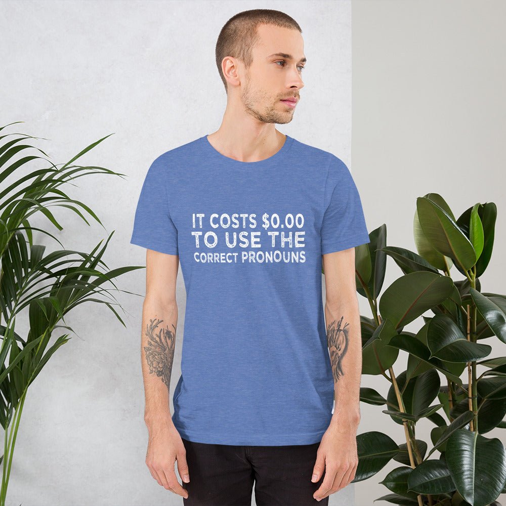 Pronouns Matter Use The Correct Ones Trans Transgender FTM MTF Flag Pride Short-Sleeve Unisex T-Shirt - ActivistChic