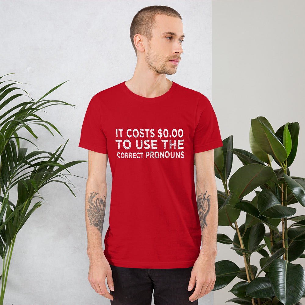 Pronouns Matter Use The Correct Ones Trans Transgender FTM MTF Flag Pride Short-Sleeve Unisex T-Shirt - ActivistChic