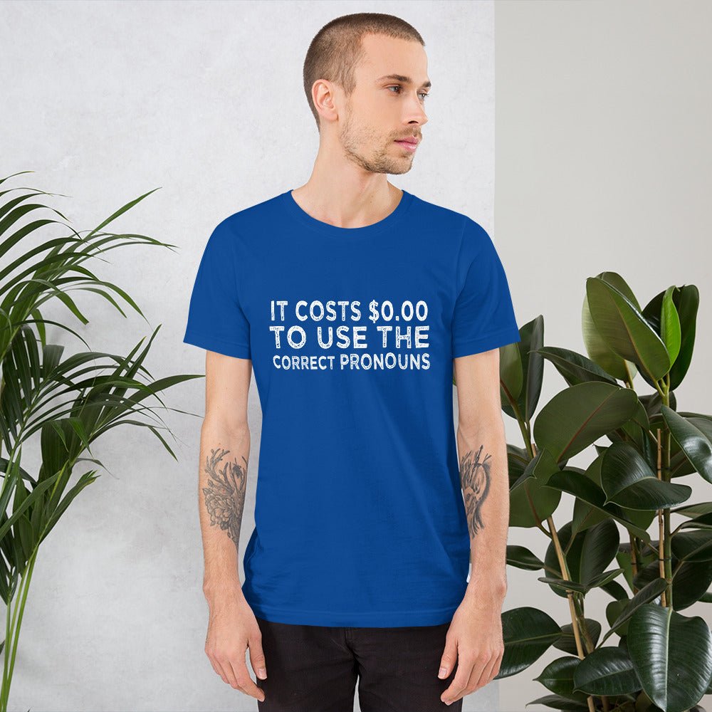 Pronouns Matter Use The Correct Ones Trans Transgender FTM MTF Flag Pride Short-Sleeve Unisex T-Shirt - ActivistChic
