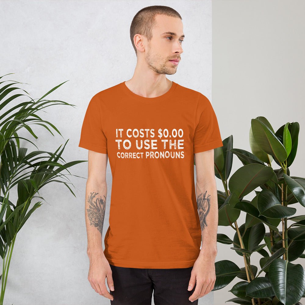 Pronouns Matter Use The Correct Ones Trans Transgender FTM MTF Flag Pride Short-Sleeve Unisex T-Shirt - ActivistChic