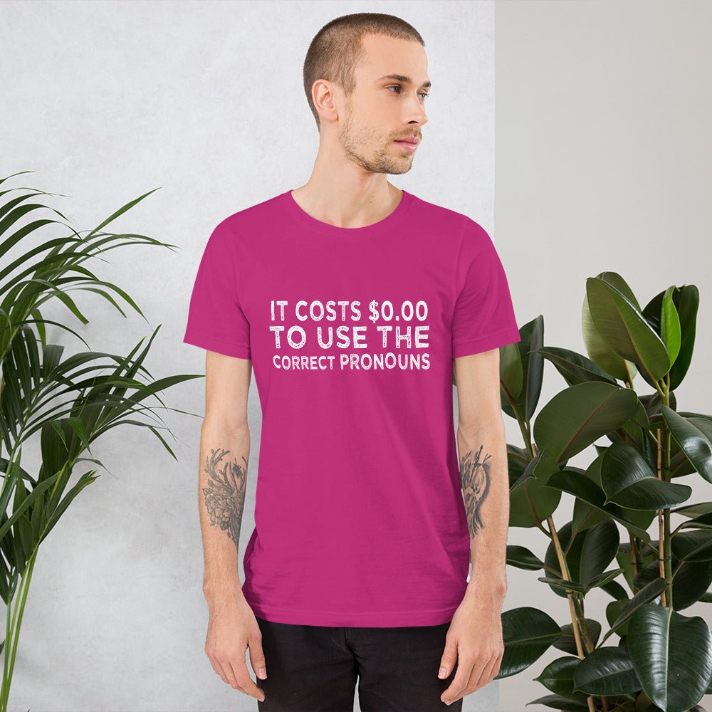 Pronouns Matter Use The Correct Ones Trans Transgender FTM MTF Flag Pride Short-Sleeve Unisex T-Shirt - ActivistChic