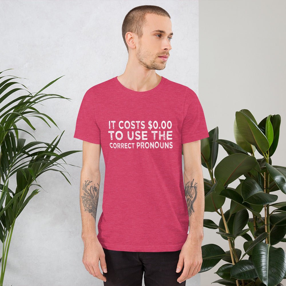 Pronouns Matter Use The Correct Ones Trans Transgender FTM MTF Flag Pride Short-Sleeve Unisex T-Shirt - ActivistChic