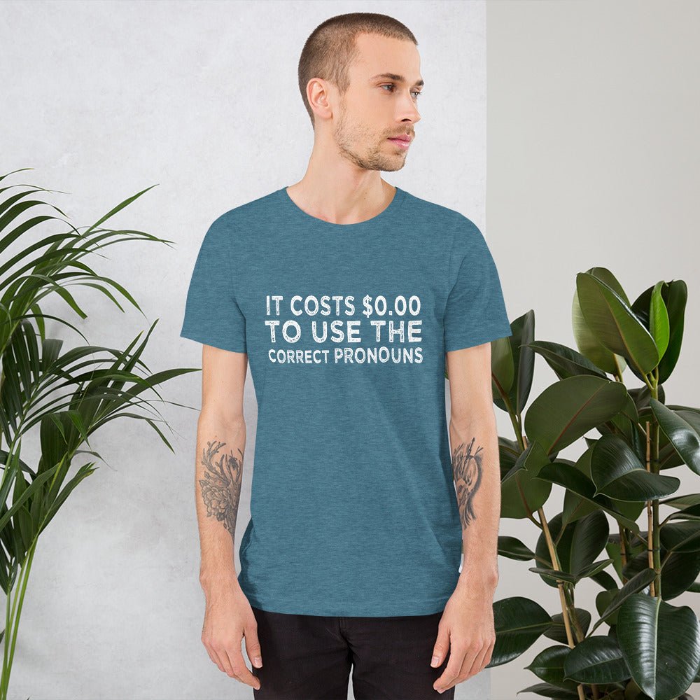 Pronouns Matter Use The Correct Ones Trans Transgender FTM MTF Flag Pride Short-Sleeve Unisex T-Shirt - ActivistChic