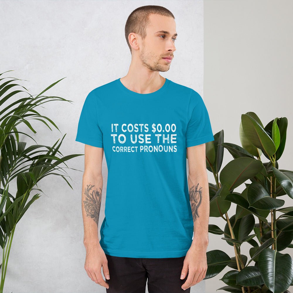 Pronouns Matter Use The Correct Ones Trans Transgender FTM MTF Flag Pride Short-Sleeve Unisex T-Shirt - ActivistChic