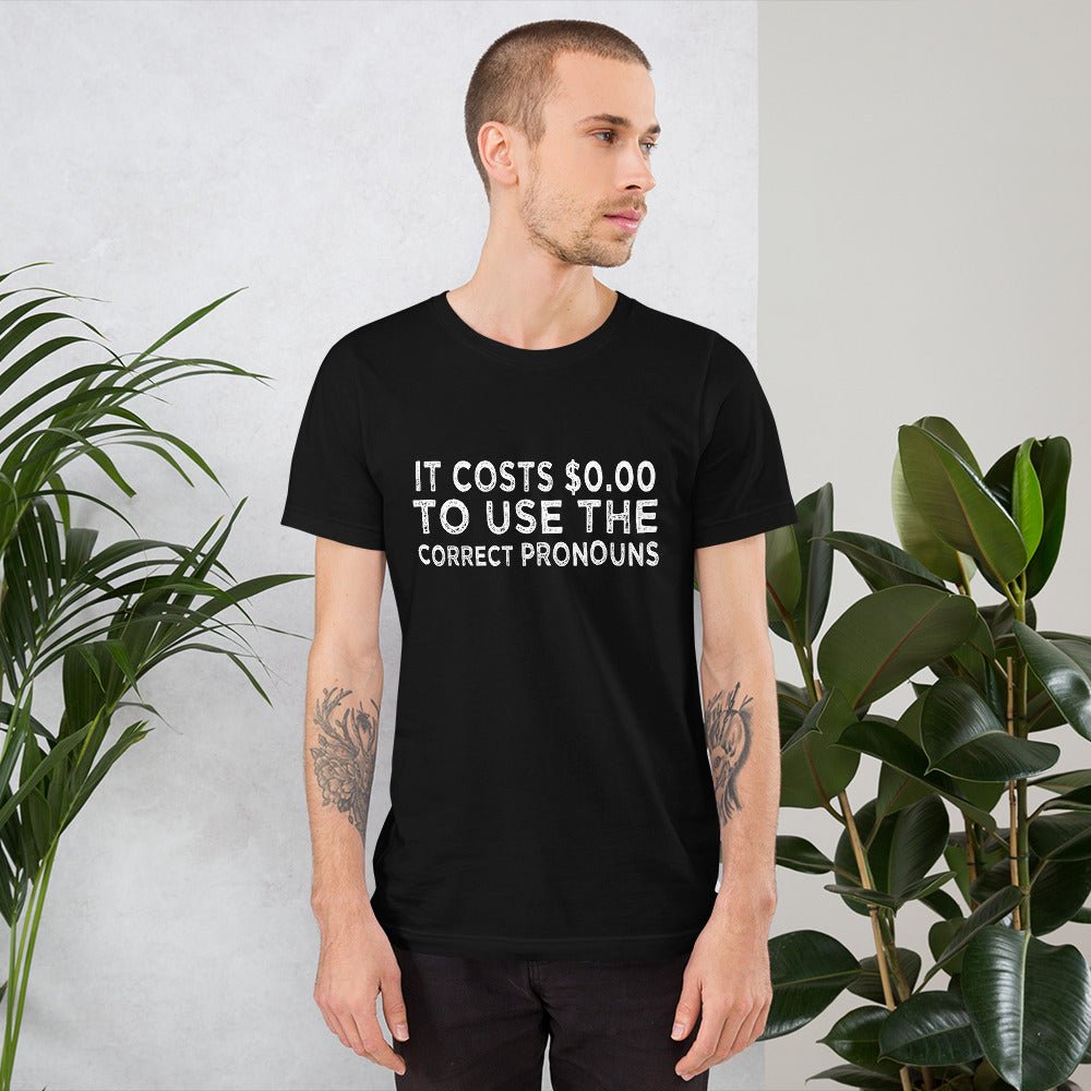 Pronouns Matter Use The Correct Ones Trans Transgender FTM MTF Flag Pride Short-Sleeve Unisex T-Shirt - ActivistChic