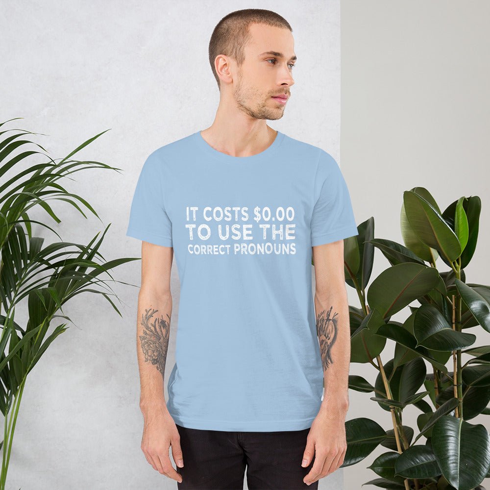 Pronouns Matter Use The Correct Ones Trans Transgender FTM MTF Flag Pride Short-Sleeve Unisex T-Shirt - ActivistChic