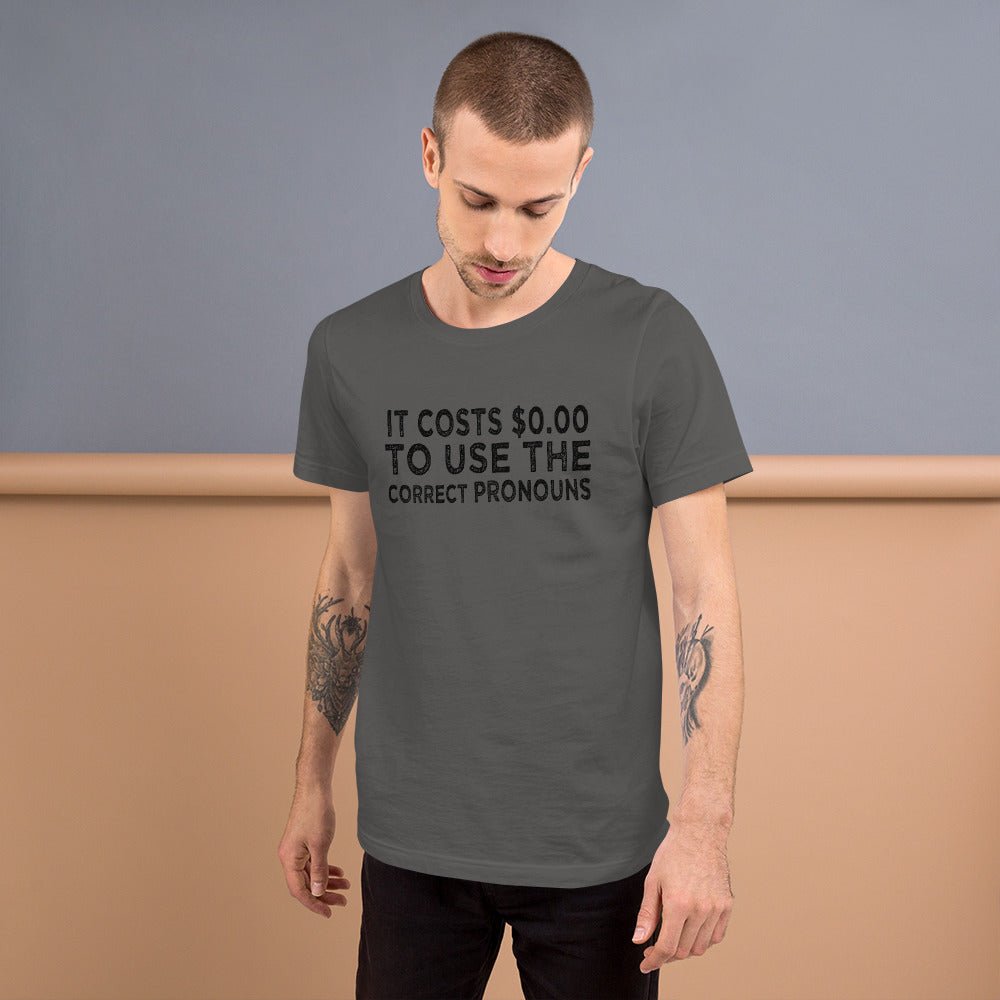 Pronouns Matter Use The Correct Ones Trans Transgender FTM MTF Flag Pride Short-Sleeve Unisex T-Shirt - ActivistChic
