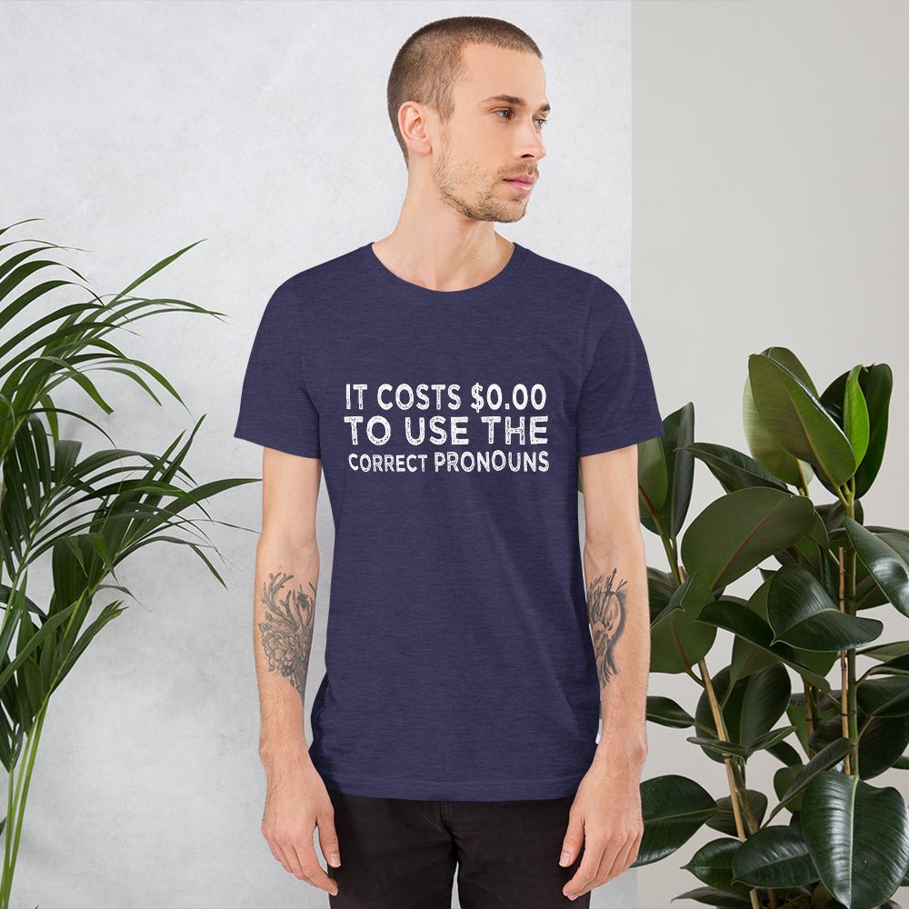 Pronouns Matter Use The Correct Ones Trans Transgender FTM MTF Flag Pride Short-Sleeve Unisex T-Shirt - ActivistChic