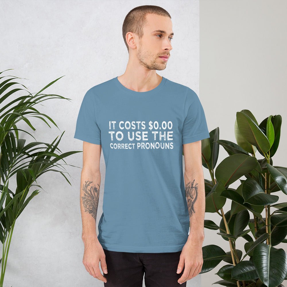 Pronouns Matter Use The Correct Ones Trans Transgender FTM MTF Flag Pride Short-Sleeve Unisex T-Shirt - ActivistChic