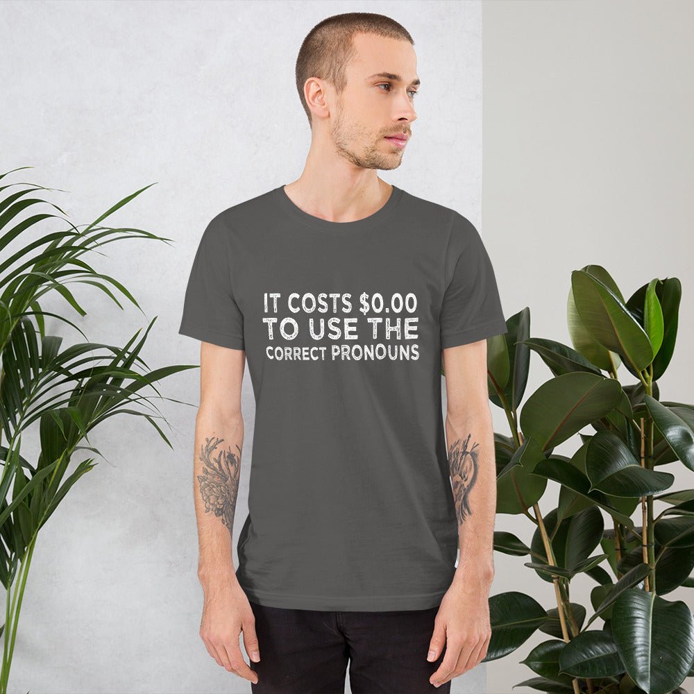 Pronouns Matter Use The Correct Ones Trans Transgender FTM MTF Flag Pride Short-Sleeve Unisex T-Shirt - ActivistChic