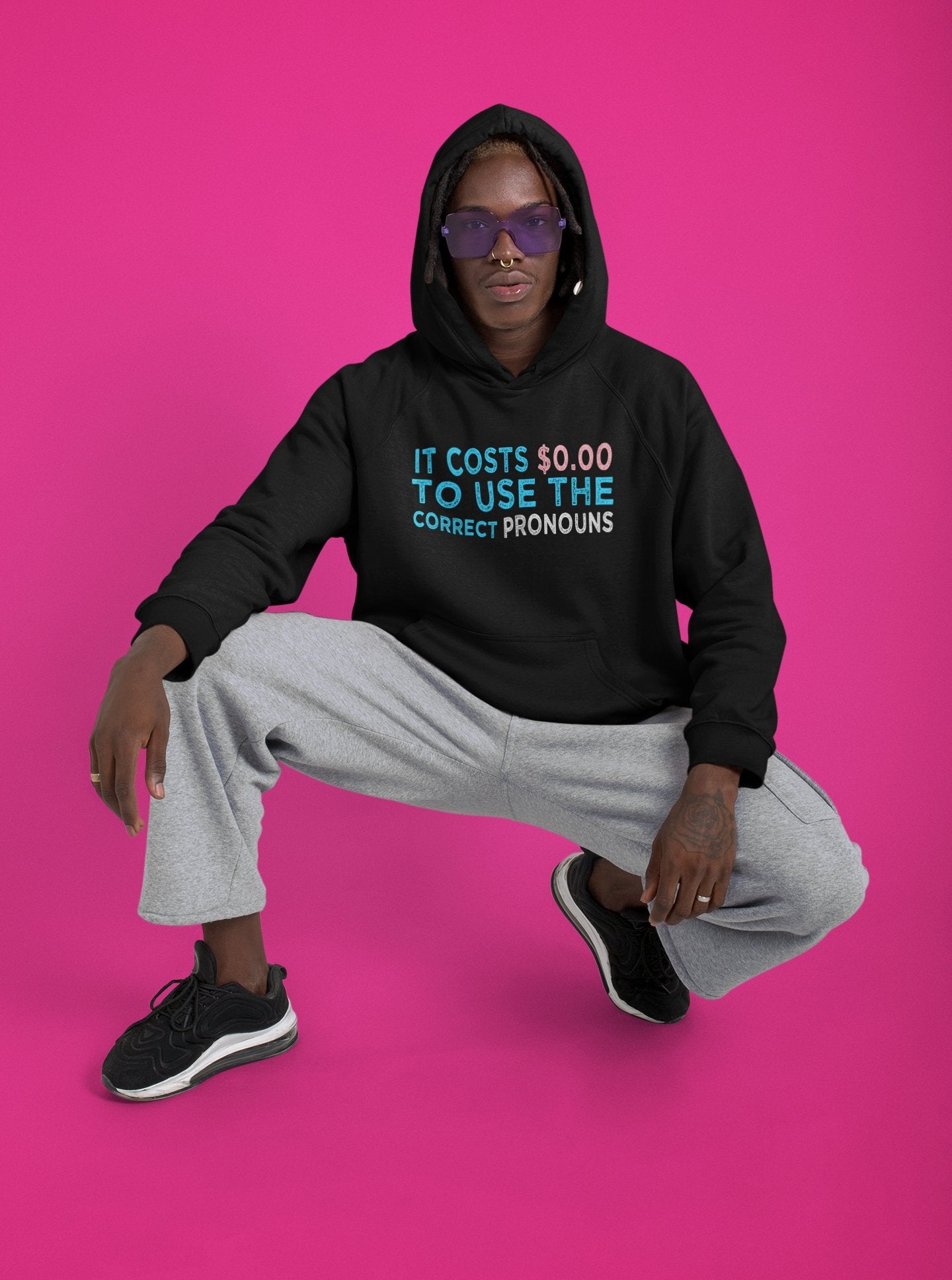 Pronouns Matter Use The Correct Ones Trans Transgender FTM MTF Flag Pride Unisex Hoodie - ActivistChic