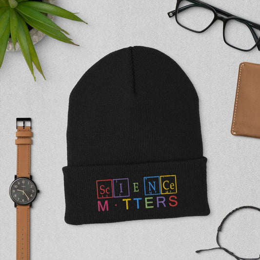 Science Matters Climate Change is Real Rainbow Hat Cuffed Beanie - ActivistChic