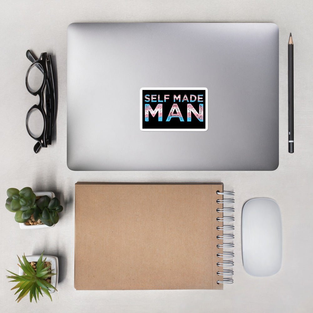 Self Made Man Trans Flag Transgender FTM MTF Gifts Bubble-free stickers - ActivistChic