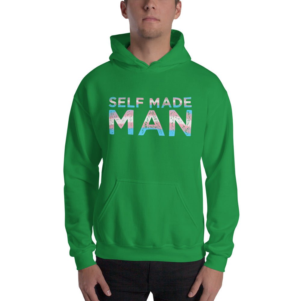 Self Made Man Trans Flag Transgender Gift FTM Hooded Sweatshirt - ActivistChic