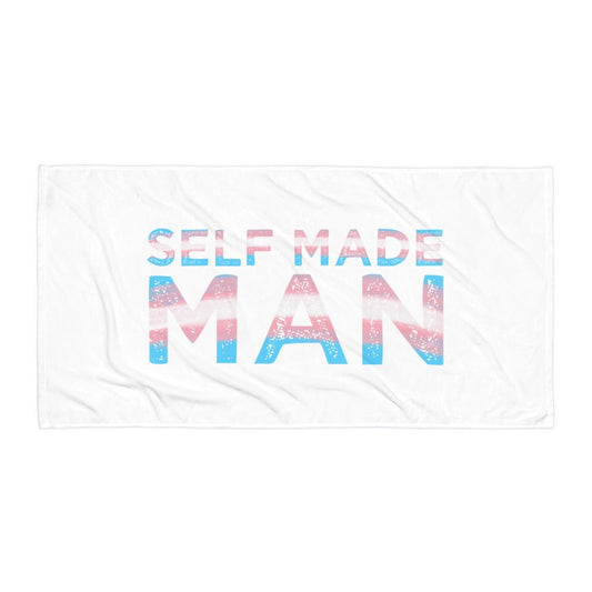 Self Made Man Trans Flag Transgender Gift FTM LGBTQ Beach Travel Towel - ActivistChic