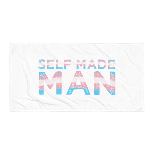 Self Made Man Trans Flag Transgender Gift FTM LGBTQ Beach Travel Towel - ActivistChic