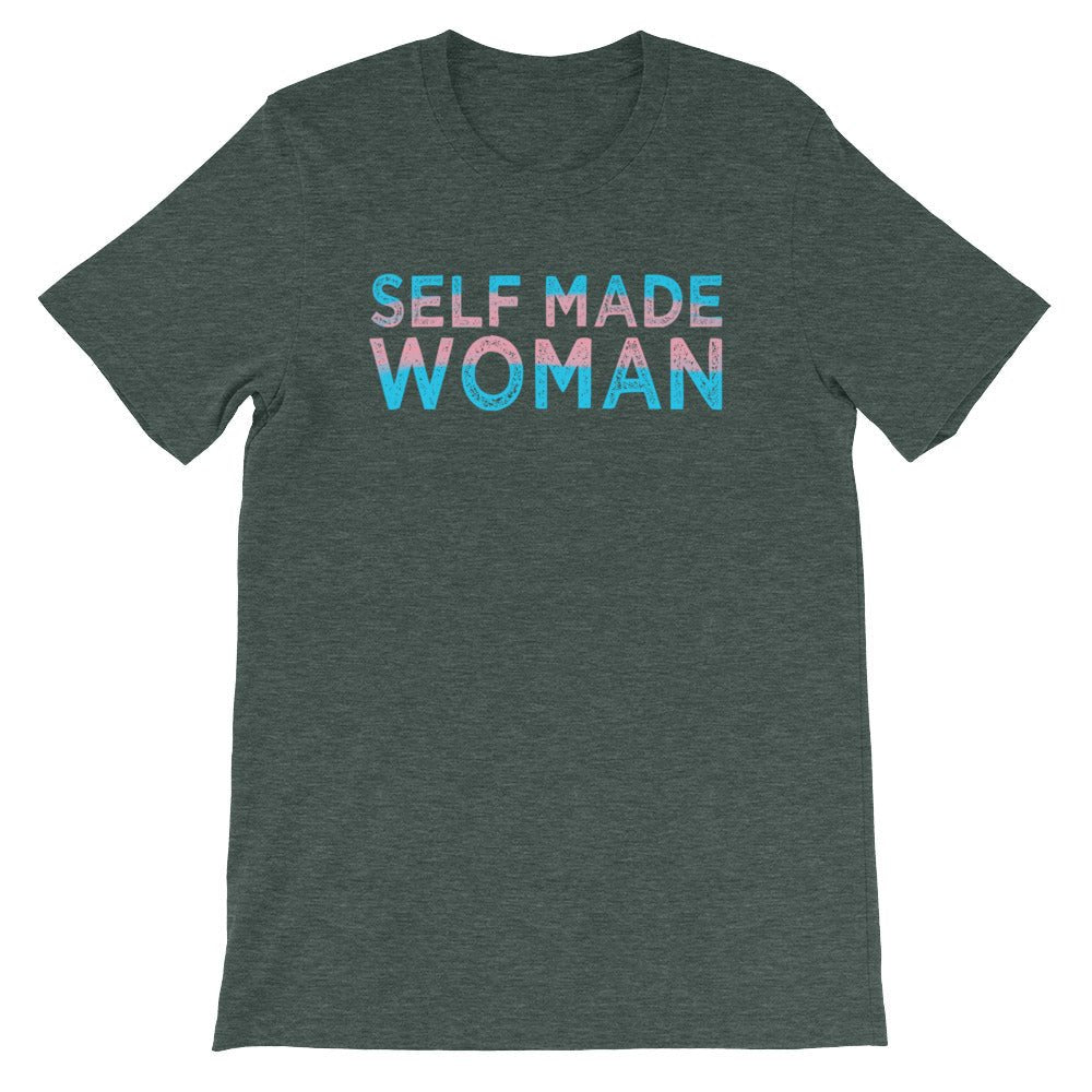 Self Made Woman Trans Flag Transgender Gift MTF Short-Sleeve Unisex T-Shirt - ActivistChic