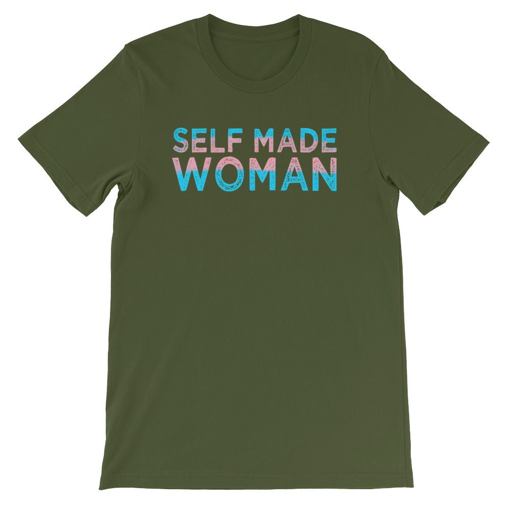 Self Made Woman Trans Flag Transgender Gift MTF Short-Sleeve Unisex T-Shirt - ActivistChic