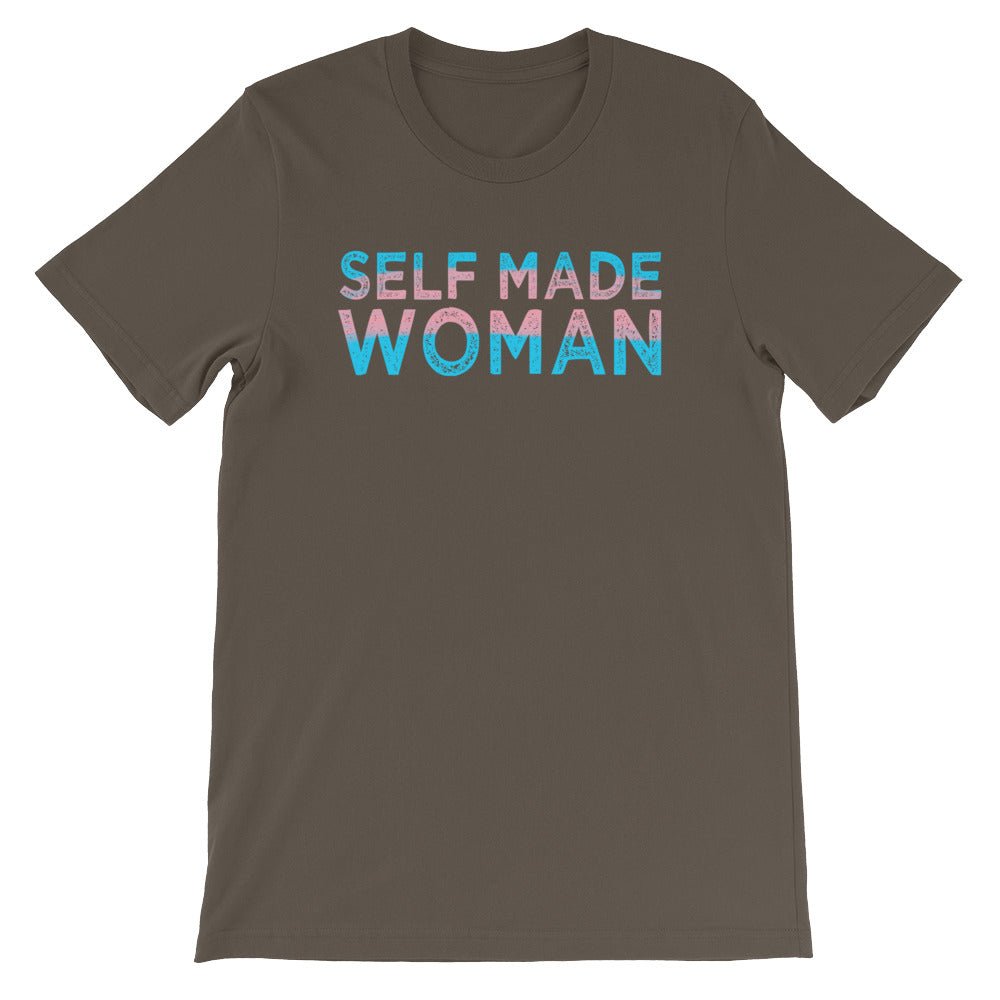 Self Made Woman Trans Flag Transgender Gift MTF Short-Sleeve Unisex T-Shirt - ActivistChic