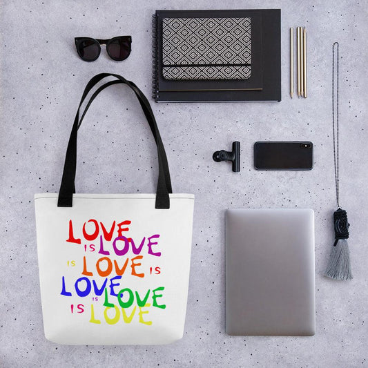 Statement Love is Love is Love LGBTQ+ Rainbow Tote Bag - ActivistChic