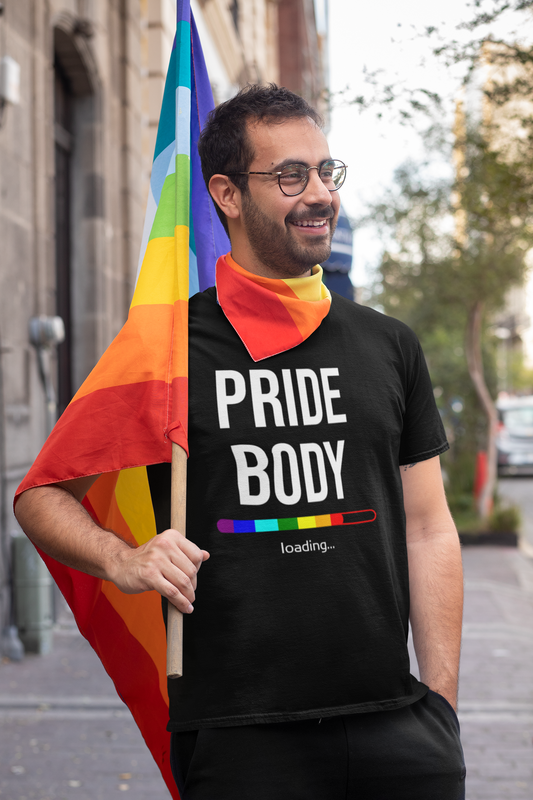 Pride Body Loading LGBTQIA+ Funny Gay Pride Rainbow Gift Short-Sleeve Unisex T-Shirt - ActivistChic