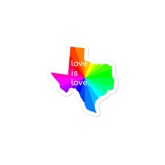 Texas LGBTQ Pride Rainbow Flag Gift Bubble-free stickers - ActivistChic