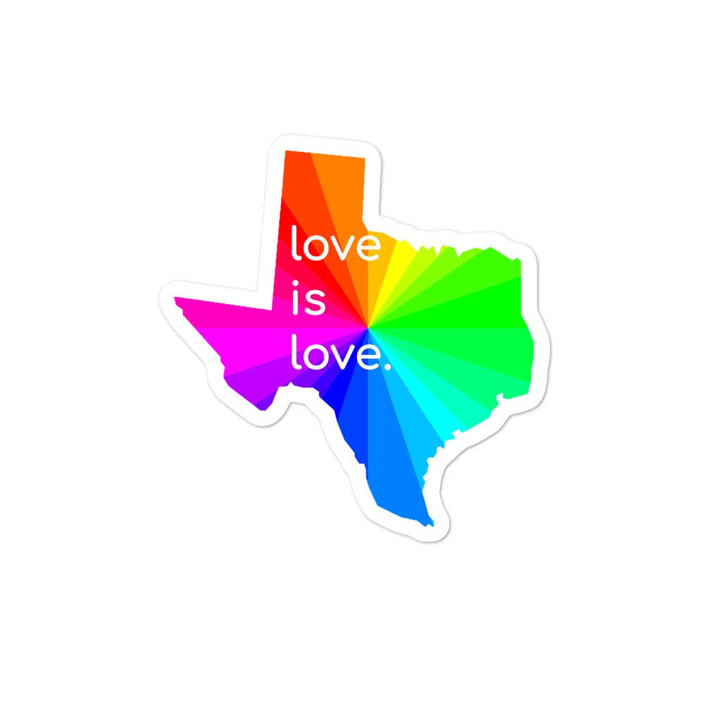 Texas LGBTQ Pride Rainbow Flag Gift Bubble-free stickers - ActivistChic