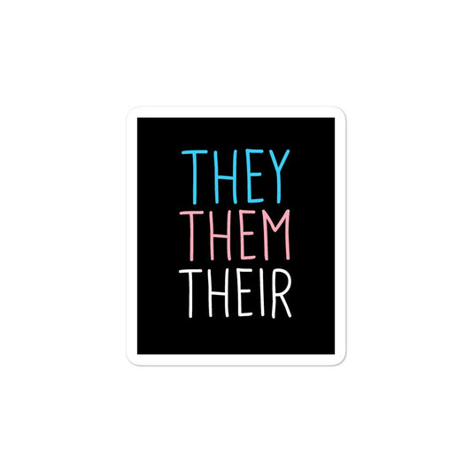 They Them Their Correct Pronouns Trans Flag FTM Pride Gifts Bubble-free stickers - ActivistChic