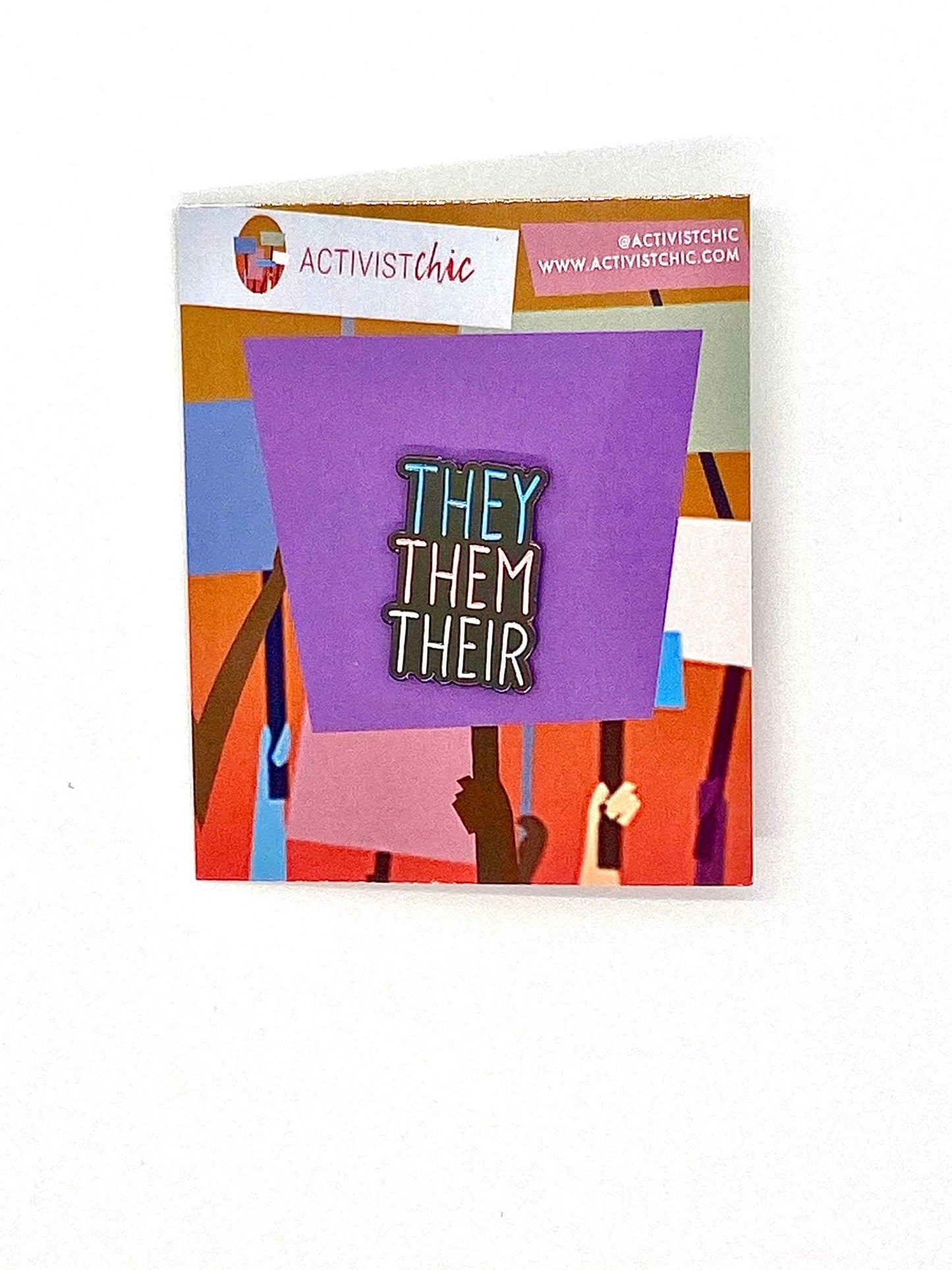 They Them Their Pronouns Enamel Pin | Trans Pronouns - ActivistChic