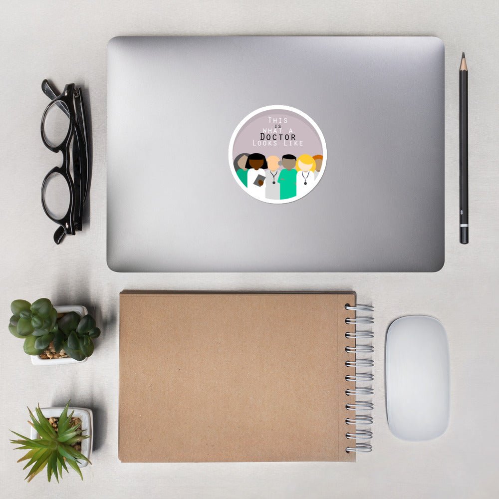 This is What a Doctor Looks Like Diversity in Medicine Doctor Resident Nurse Fellow PostDoc Medical School Gift Bubble-free stickers - ActivistChic