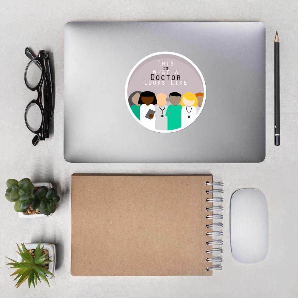 This is What a Doctor Looks Like Diversity in Medicine Doctor Resident Nurse Fellow PostDoc Medical School Gift Bubble-free stickers - ActivistChic