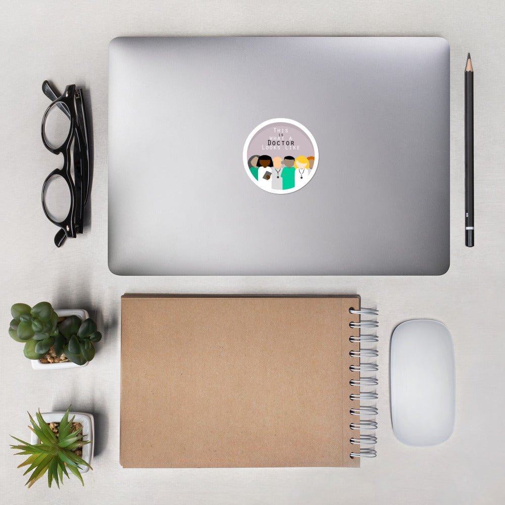 This is What a Doctor Looks Like Diversity in Medicine Doctor Resident Nurse Fellow PostDoc Medical School Gift Bubble-free stickers - ActivistChic