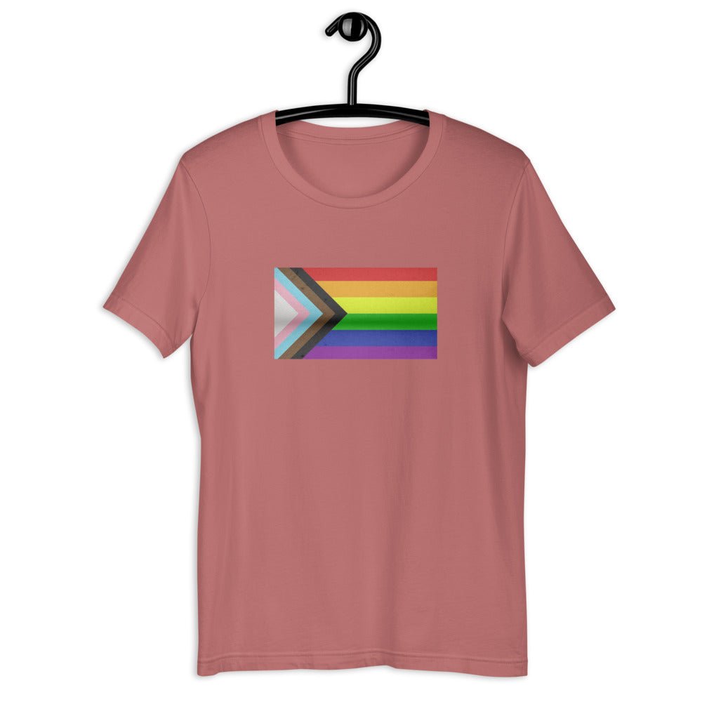 Vintage Designed Progress Pride Flag LGBTQ+ Rainbow Gay Pride | Trans Pride | Black Pride Short-Sleeve Unisex T-Shirt - ActivistChic