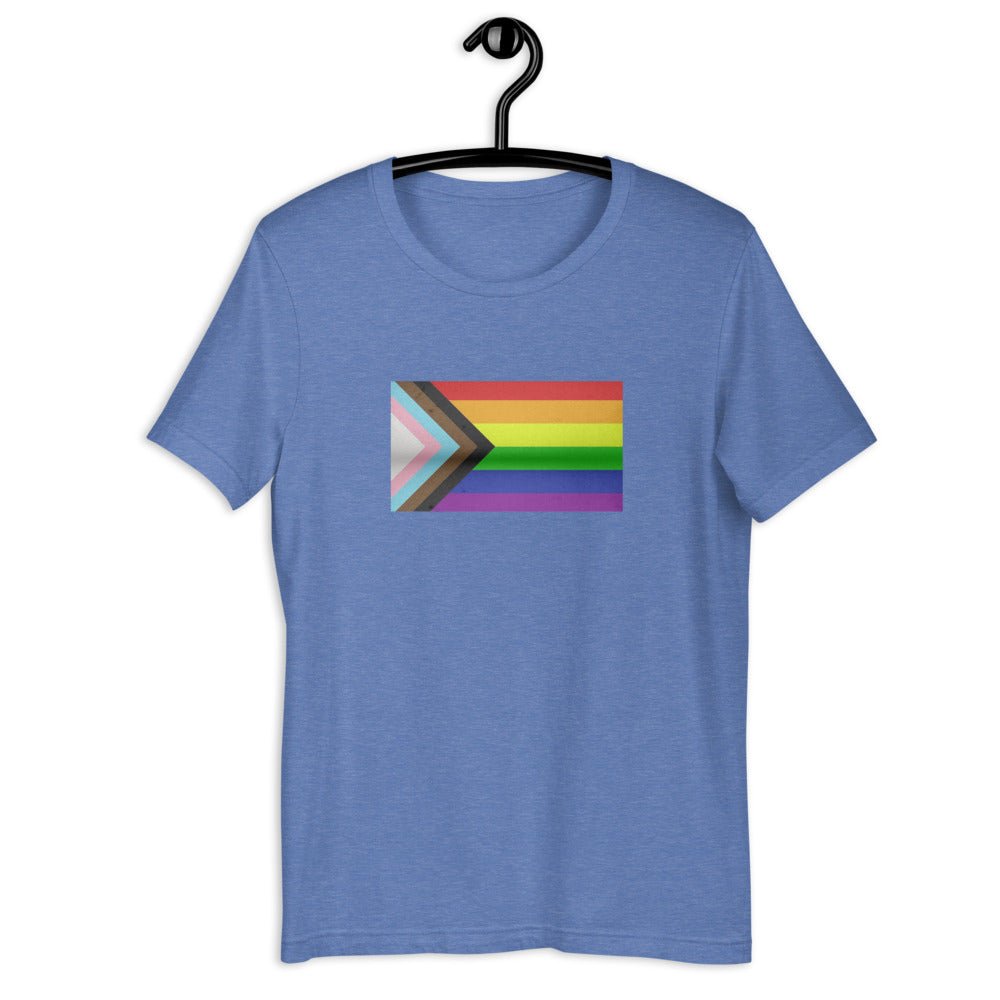 Vintage Designed Progress Pride Flag LGBTQ+ Rainbow Gay Pride | Trans Pride | Black Pride Short-Sleeve Unisex T-Shirt - ActivistChic