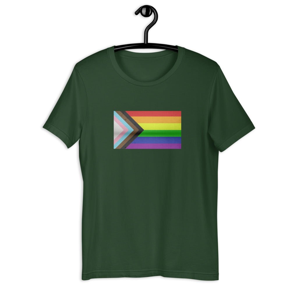 Vintage Designed Progress Pride Flag LGBTQ+ Rainbow Gay Pride | Trans Pride | Black Pride Short-Sleeve Unisex T-Shirt - ActivistChic