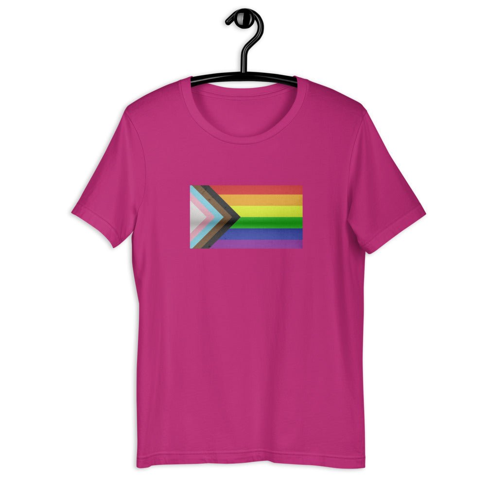 Vintage Designed Progress Pride Flag LGBTQ+ Rainbow Gay Pride | Trans Pride | Black Pride Short-Sleeve Unisex T-Shirt - ActivistChic