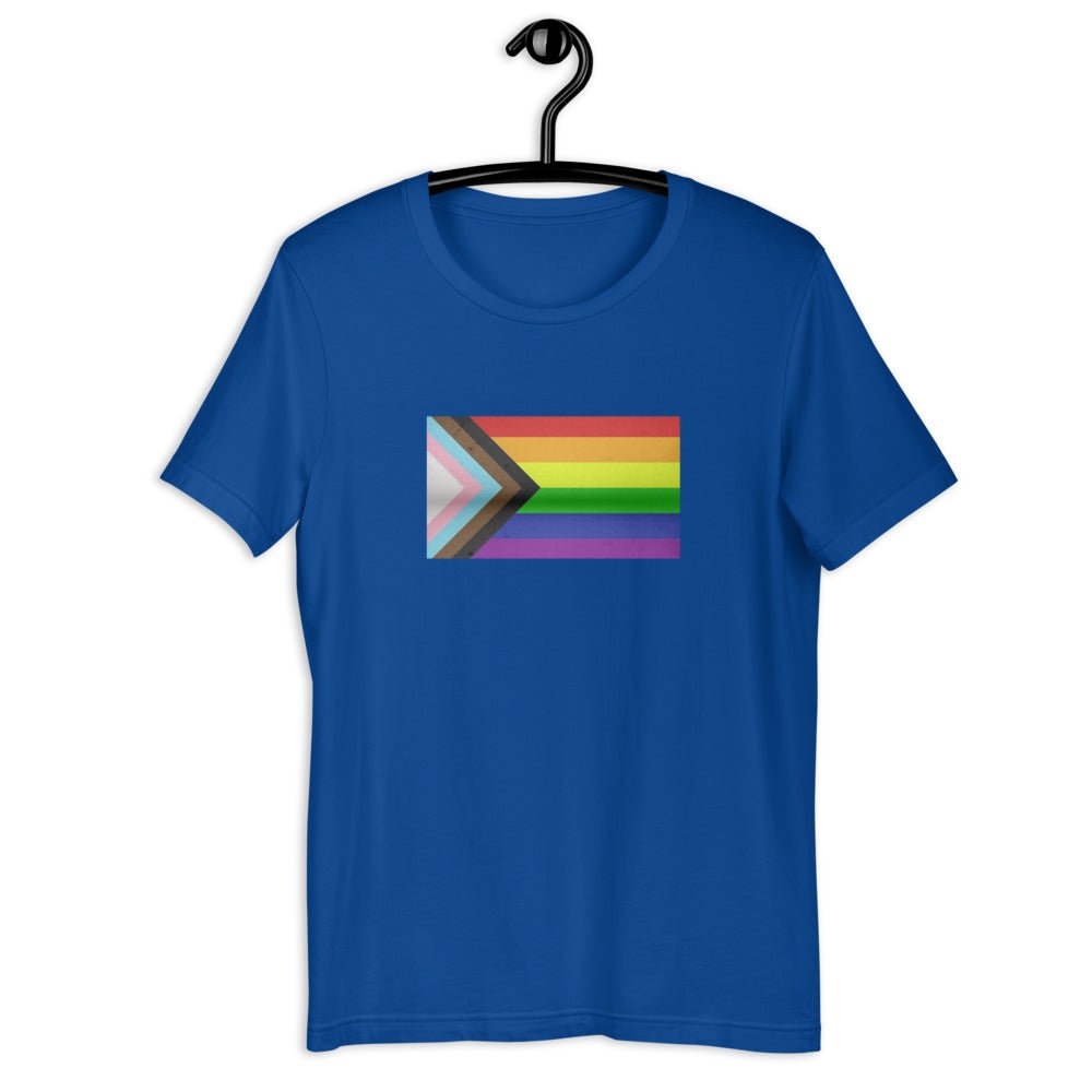 Vintage Designed Progress Pride Flag LGBTQ+ Rainbow Gay Pride | Trans Pride | Black Pride Short-Sleeve Unisex T-Shirt - ActivistChic