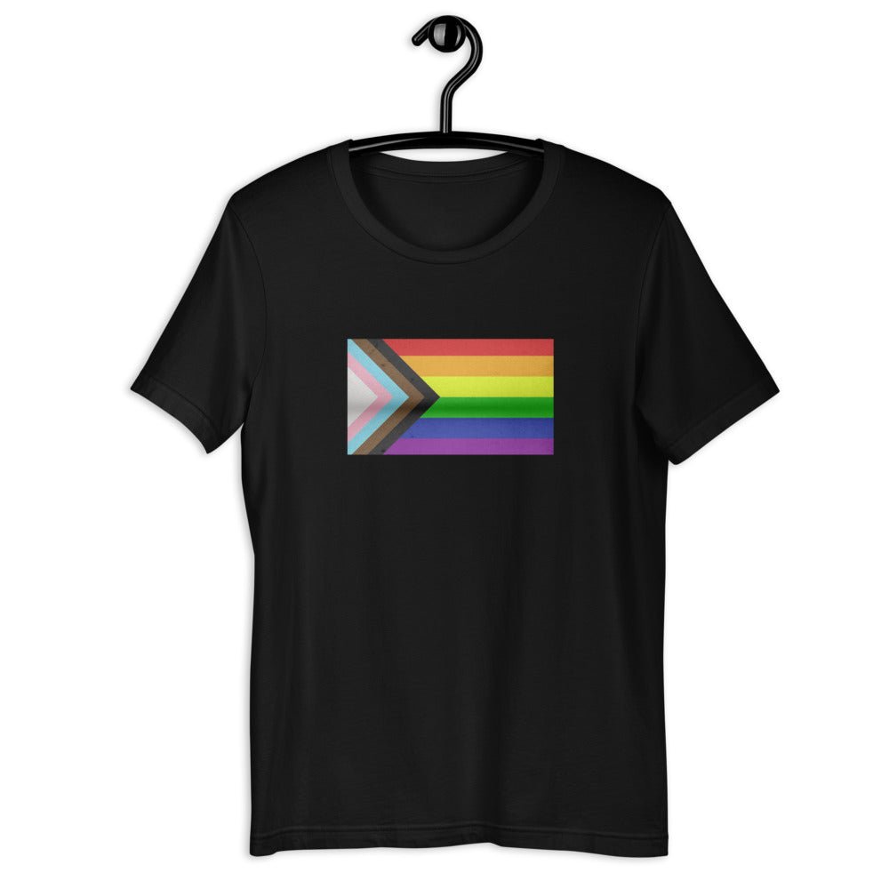 Vintage Designed Progress Pride Flag LGBTQ+ Rainbow Gay Pride | Trans Pride | Black Pride Short-Sleeve Unisex T-Shirt - ActivistChic
