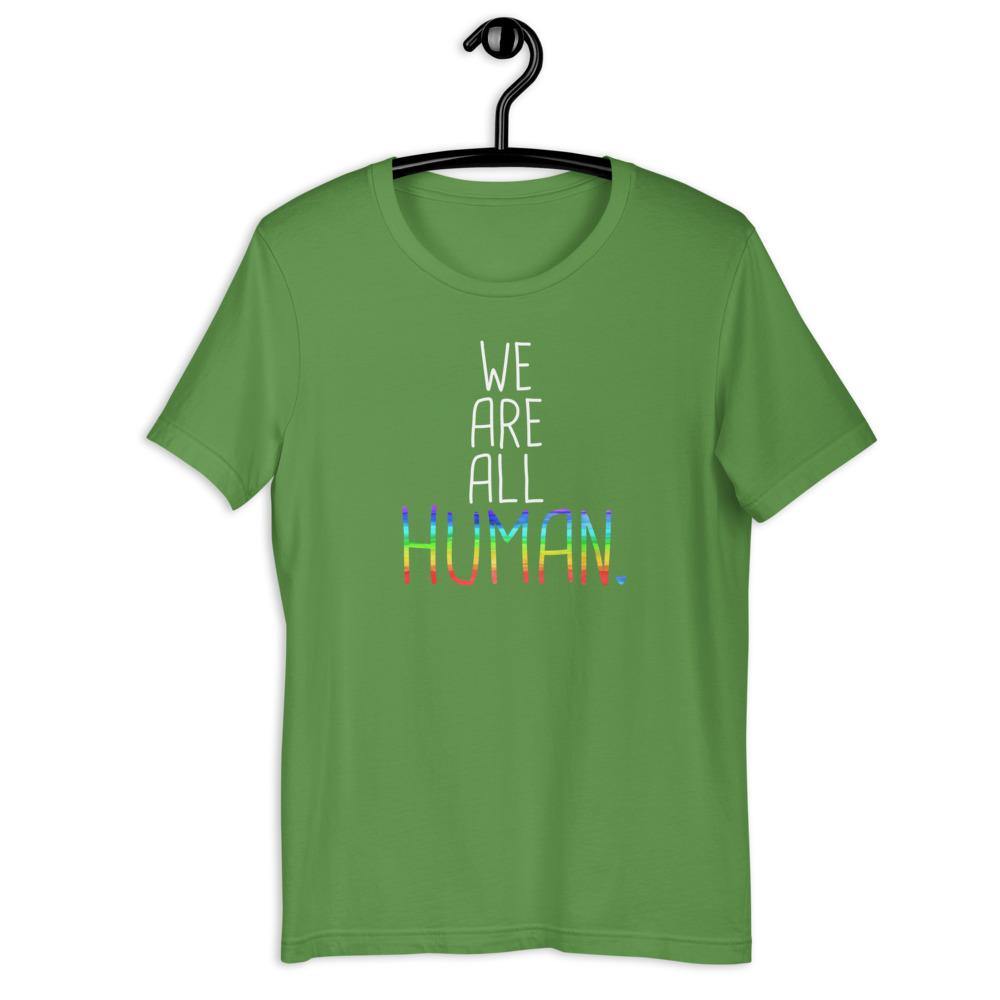We Are All Human LGBTQIA+ Support Gift Gay Pride Rainbow Short-Sleeve Unisex T-Shirt - ActivistChic