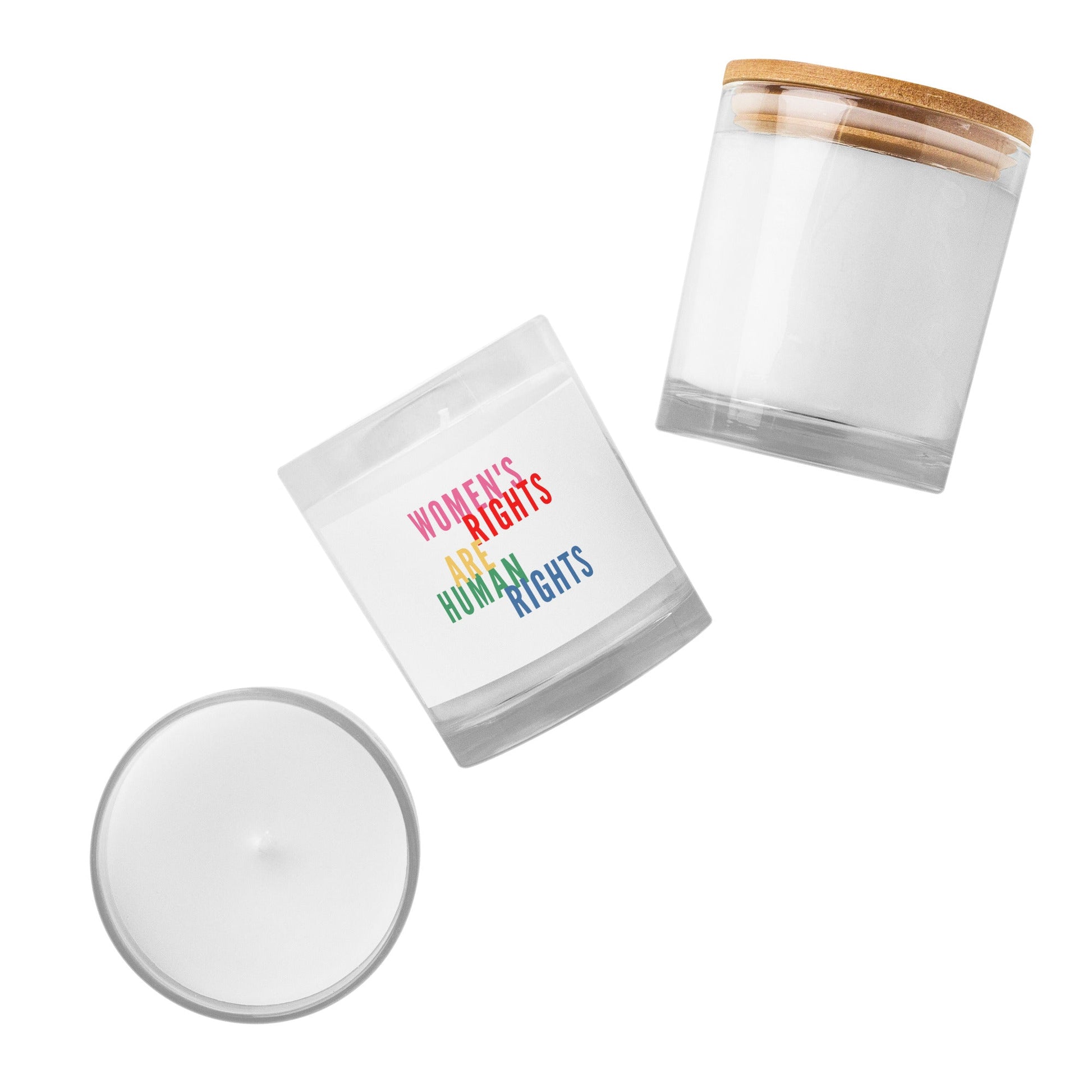 Women's Rights Are Human Rights Feminist Glass jar candle - ActivistChic