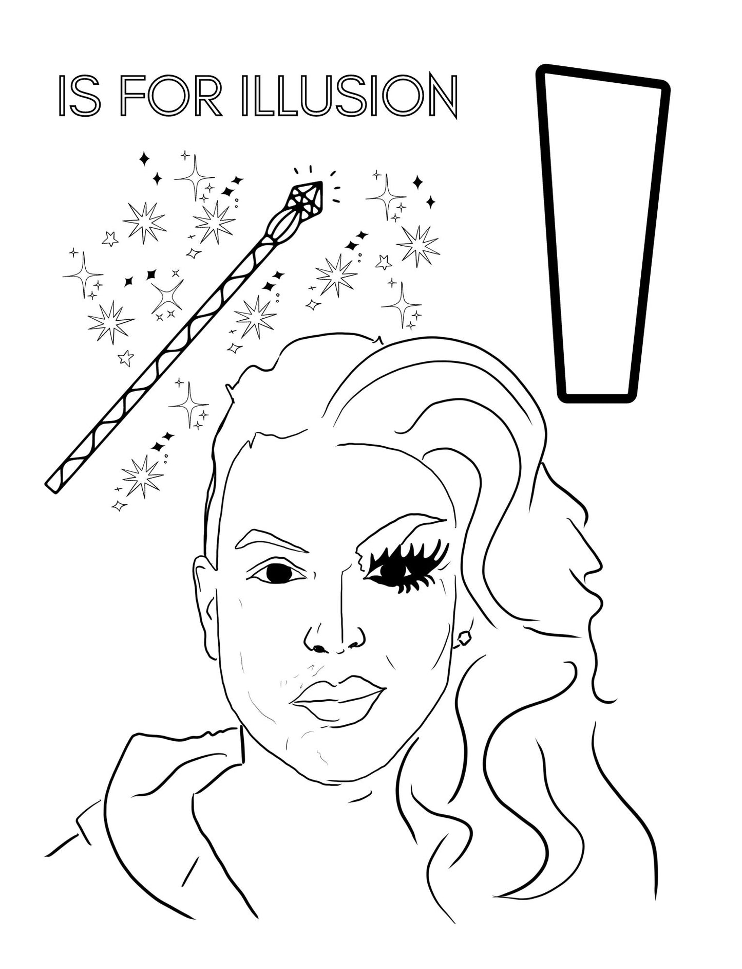 Drag Queen ABC Coloring Book (Instant Download)