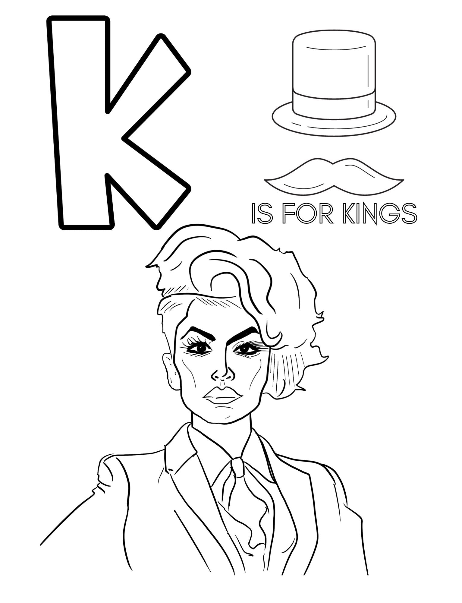 Drag Queen ABC Coloring Book (Instant Download)