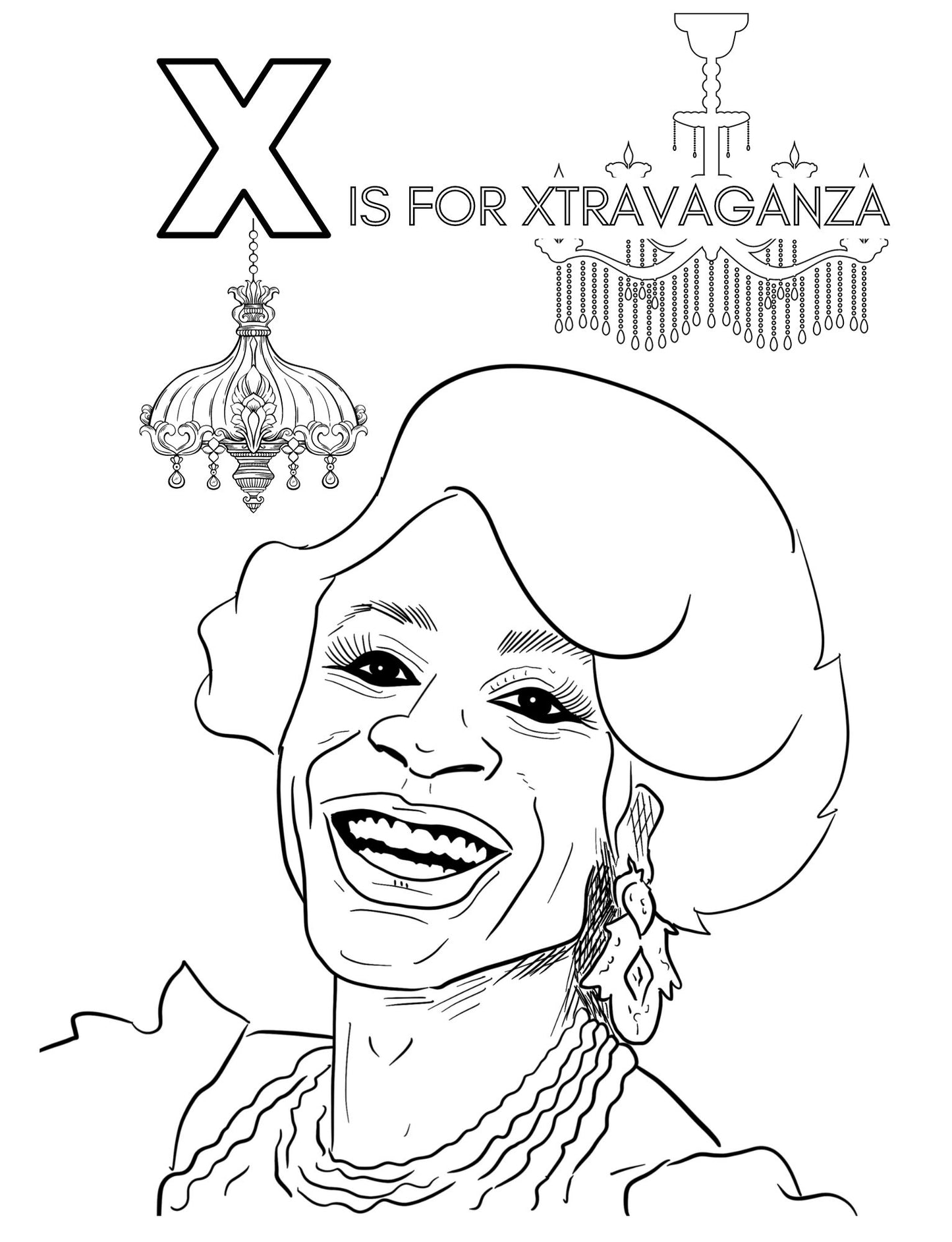 Drag Queen ABC Coloring Book (Instant Download)