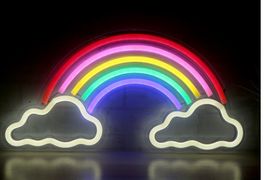 Rainbow LED Neon Light, Acrylic Back Panel, Room Decoration Night Light